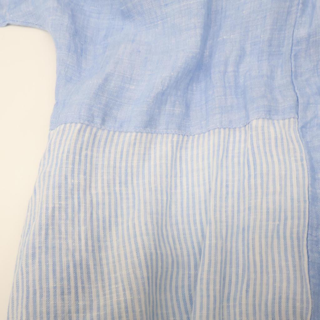 Nest Robe 01243-1140 Blue Deadstock Linen One Piece Dress F blueUsed