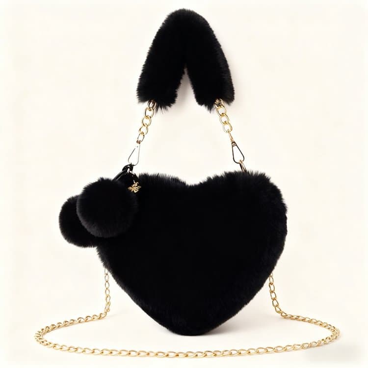 Heart Zippered Shoulder Bag Crossbody Bag