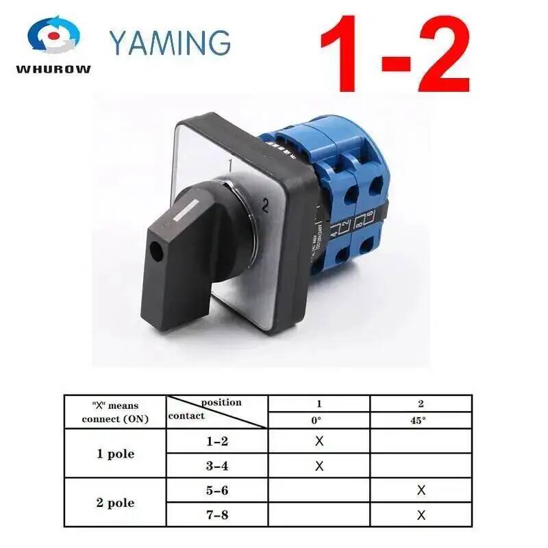 rotary cam switch 660V 20A Electric 8 Terminals LW26-20/2 LW28-20 YMW26 Series Silver Contact Rotary Changeover Cam Switch