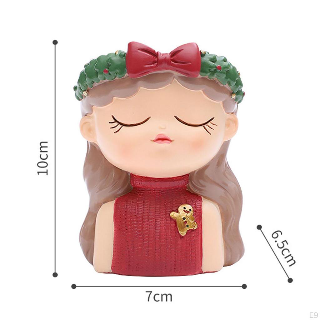 Elf Girl Flower Pot Plant Anti Slip Desktop Ornaments Resin Planters Bonsai for Office Desk