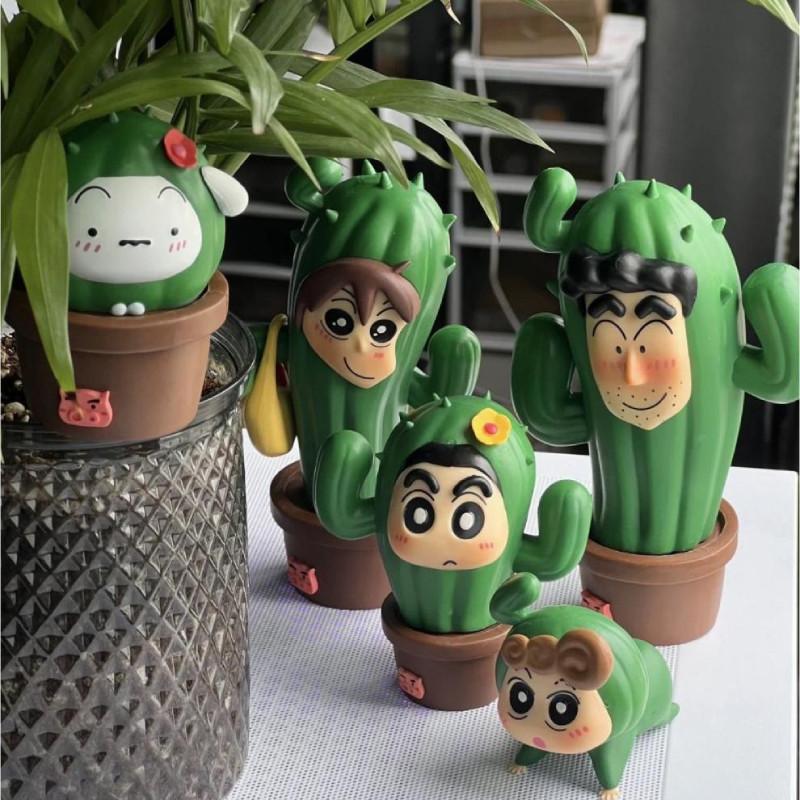 Chan Shin Crayon Family Action Figure Cosplay Cactus Anime Collectible Model Toy