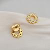Geometric Round Ring Zircon Necklace, Fresh And Sweet Temperament, Flower-Shaped Stud Earrings, Exquisite And Versatile Necklace.