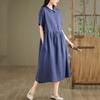 Short Sleeve Plus Size Cotton Vintage New In Dresses for Women Casual Loose Long Summer Dress