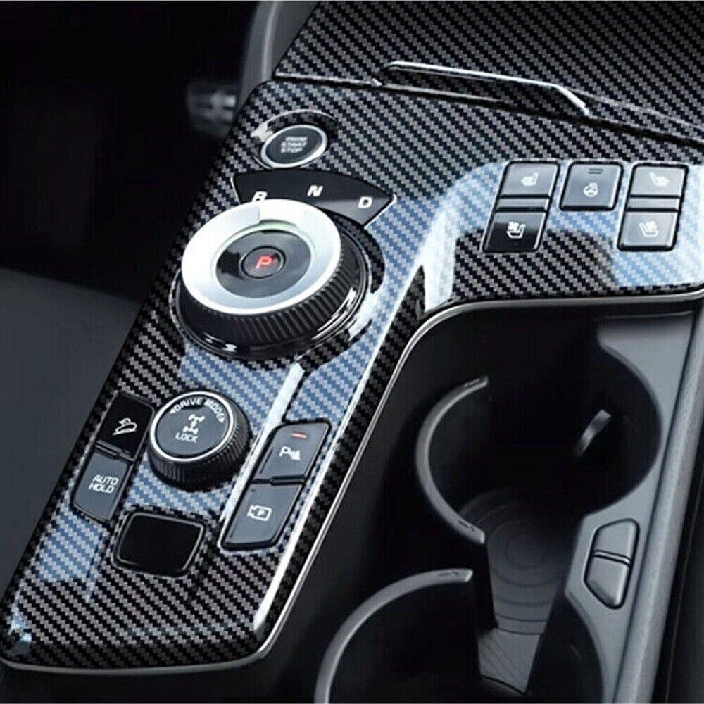 For LHD Kia Sportage NQ5 2025 2025 ABS Carbon Fiber Look Car Center Control Gear Shift Panel Cover Trim Sticker Interior Auto