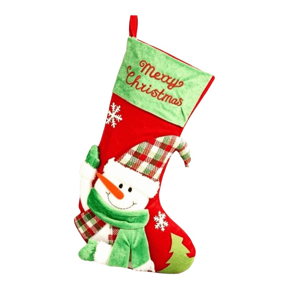 Large Capacity Christmas Stockings Elk Snowman Santa Gift Pocket Santa Claus Cartoon Plush Xmas Tree Hanging Decoration Doorway