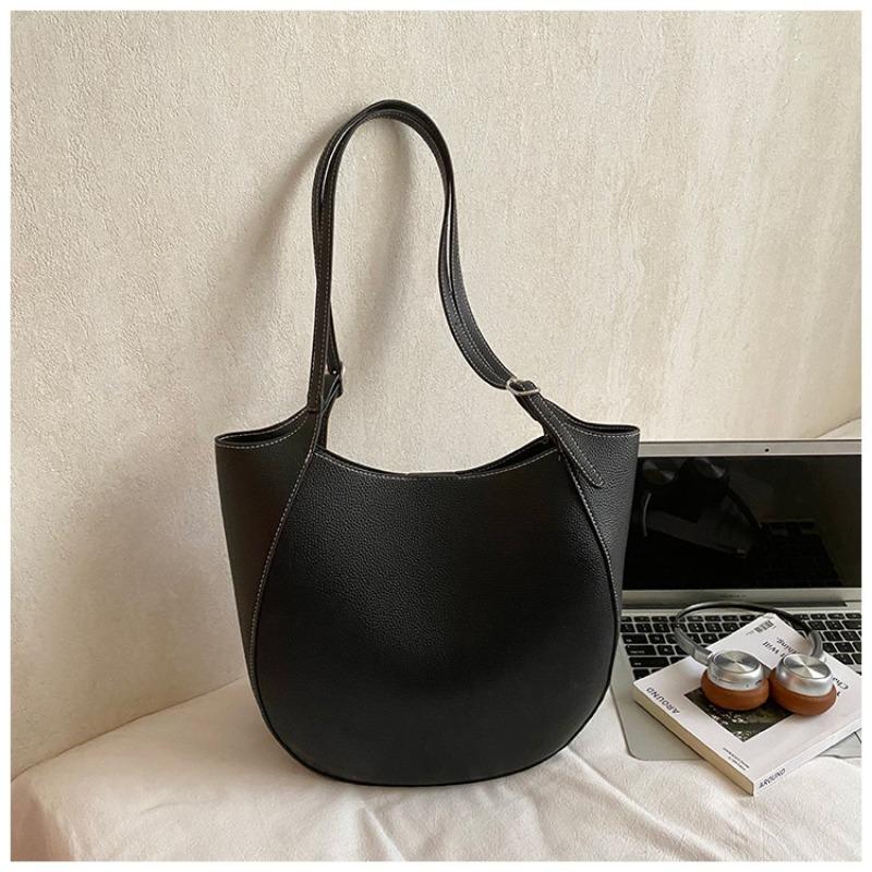 Модные сумки, Женская простая однолямочная сумка большой вместимости, Элитная и нишевая сумка-тоут чёрный