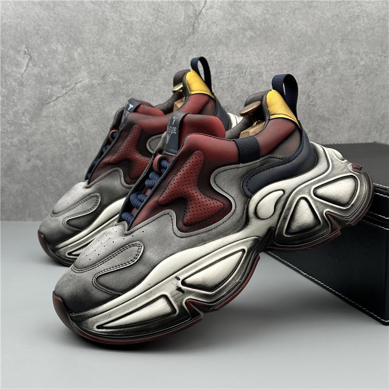 Fashion Vintage Fashion New Men's Mixed Colors All Match Height Increasing Causal Shoes Flats Male Walking Sneakers  Zapatillas Hombre