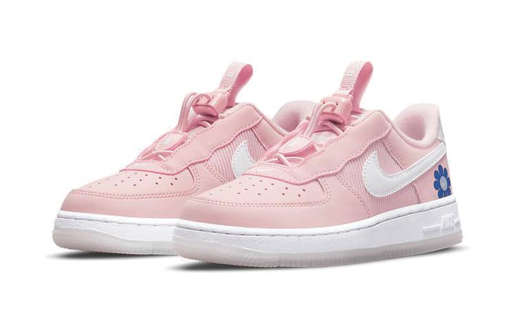 Nike Air Force 1 Toggle SE Abrasion Resistant Low top Kids' Skateboarding Shoes Pink Flower Children Aged 3 7 Years Old DB1814-600