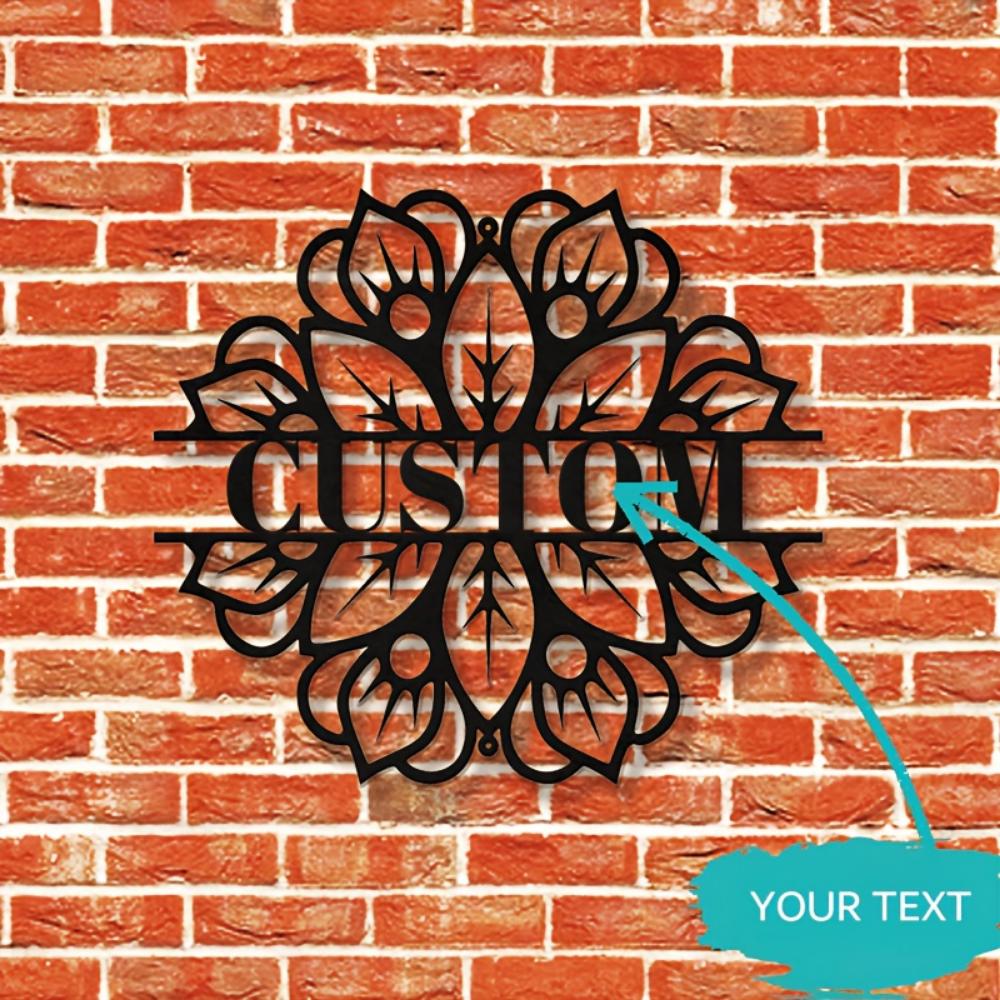 1pc Art Deco Metal Wall Art Sculpture Mandala Welcome Sign Holiday Anniversary Decor Gift
