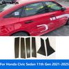 For Honda Civic 11th Sedan    2024 2025 Carbon Fiber Window Center B C Pillar Posts Cover Trim Exterior Accessories