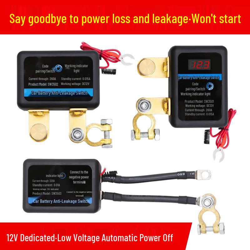 Smart Remote Car Battery Disconnect Switch, 12V, Pure Copper Relay & Knife Switch