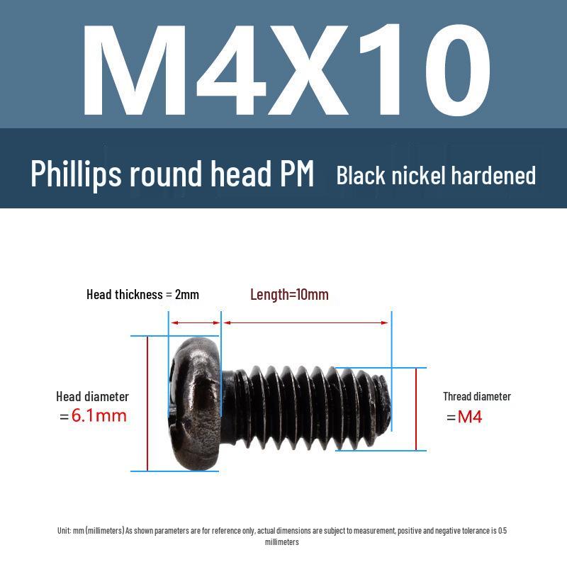 Yigu Schwarznickel Kohlenstoffstahl PM Phillips Rundkopfschrauben m2-m4 Senkkopfmaschinenschrauben für Elektronik