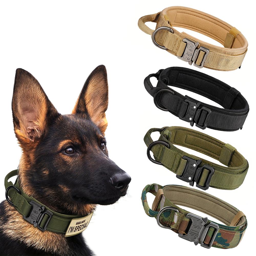 Dog Training Collar Adjustable Tactical Dog Collar and Leash Set Control Handle Pet Lead Collar for Small Big Dogs