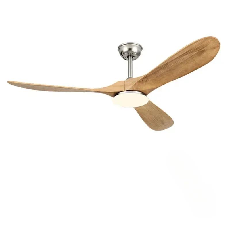 Retro living room fan 52 60 70 inch ceiling fan modern creative wooden lightless remote control decoration dining room bedroom