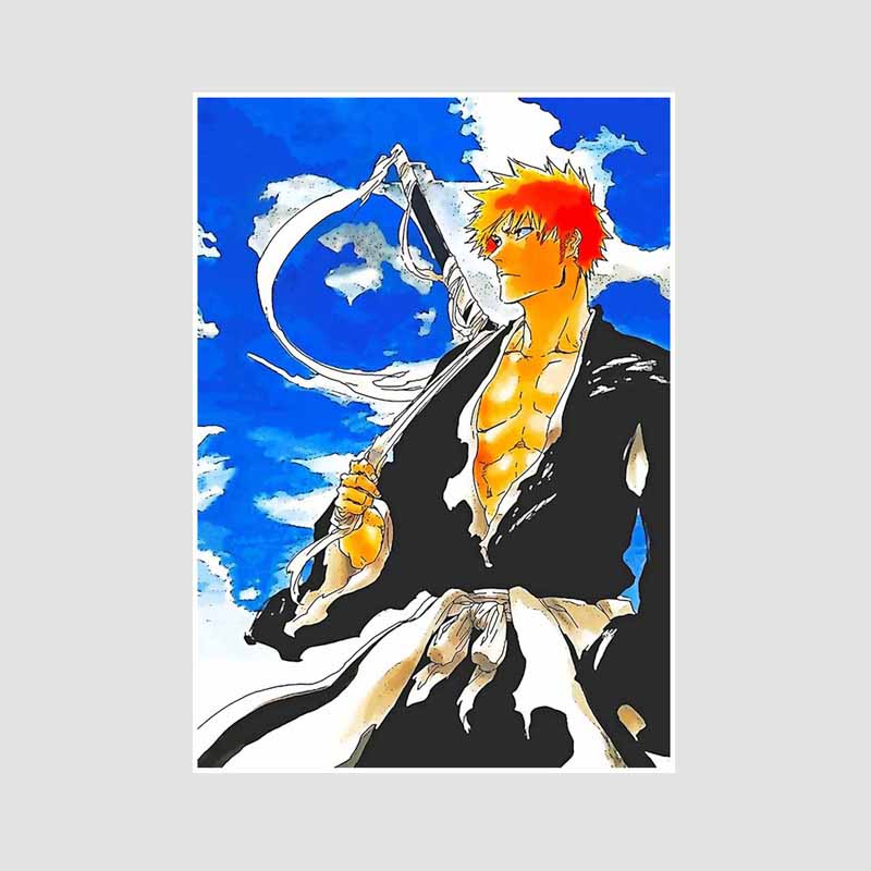 Japanese Anime Bleach Poster Decor Retro White Paper Posters and Prints Wall Art Painting Bedroom Bar Cafe Decoration Mural Fans Collection Gifts