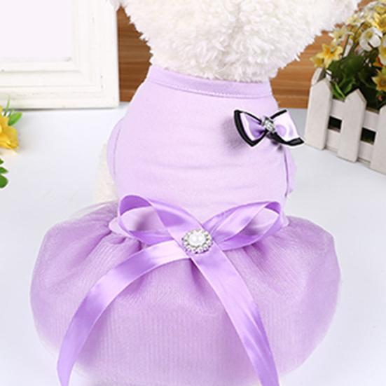 Summer Bowknot Design Party Wedding Dog Puppy Princess Dress Pet Skirt Costume