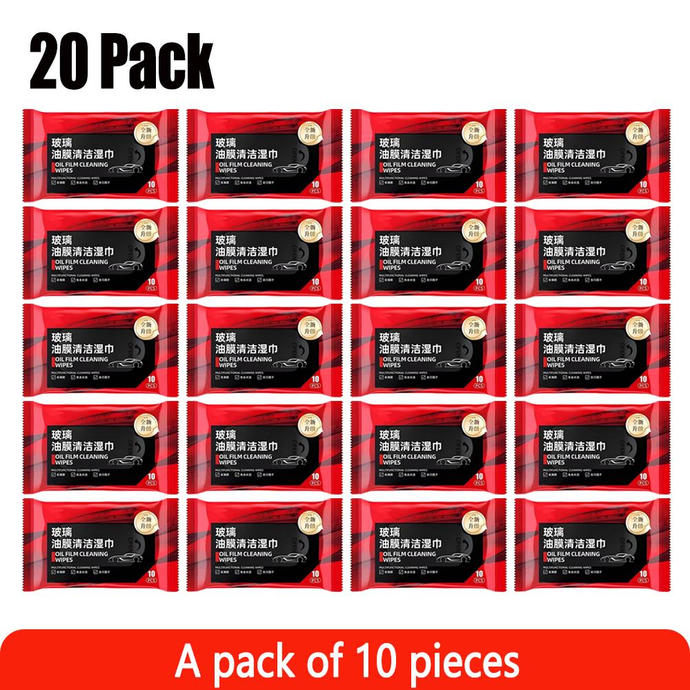 1-20Pack Bilglass Oljefilmfjerning Wipes Biloljeflekkrenser Auto vindskjermrengjøring våtservietter Vindu bakspeilrens