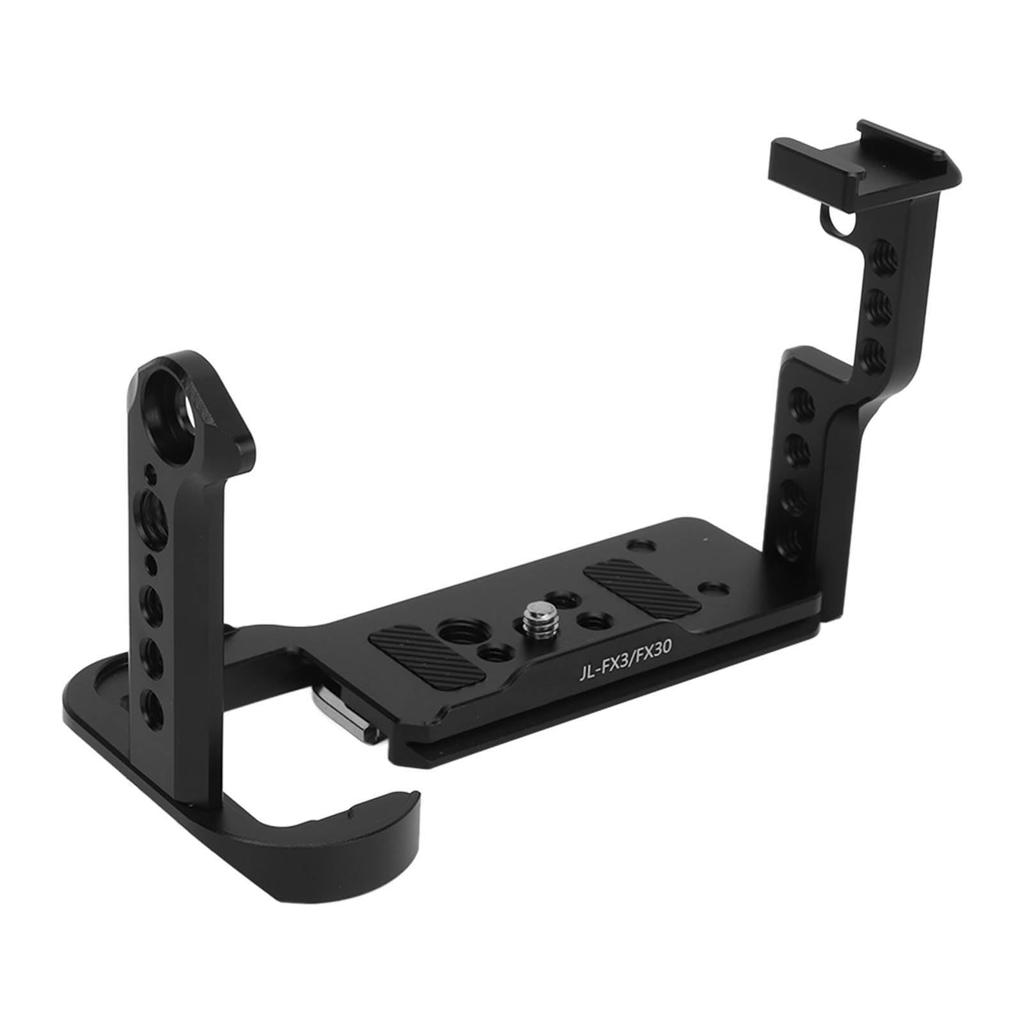 Qiilu Aluminum Quick Release L Plate for FX3 FX30 Camera | Anti-Slip Gasket Design, 1/4" and 3/8" Screw Holes for ARCA Tripod Compatible