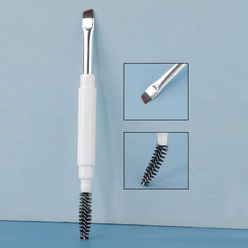 1/2/3ks Přenosný oboustranný kartáček na obočí Spirálový kartáček Štěteček na oční linky s krytkou Štětec na make-up Nástroj na prodlužování obočí