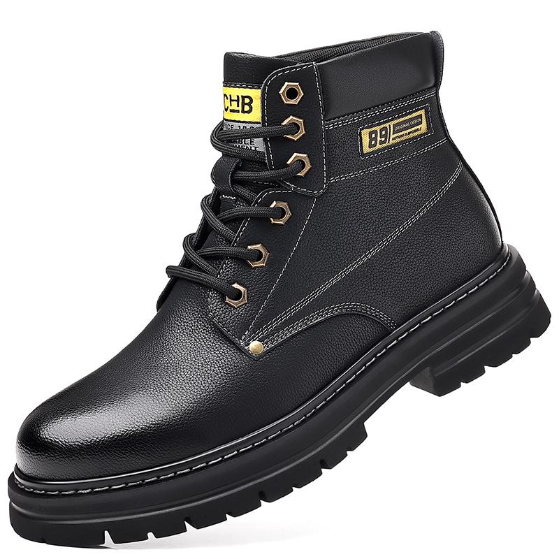 

Модные новые зимние ботинки из бархата, высококачественные мужские ботинки из натуральной кожи, зимние ботинки, модный дизайн, роскошные мотоциклетные ботинки, армейская обувь 44 чёрный