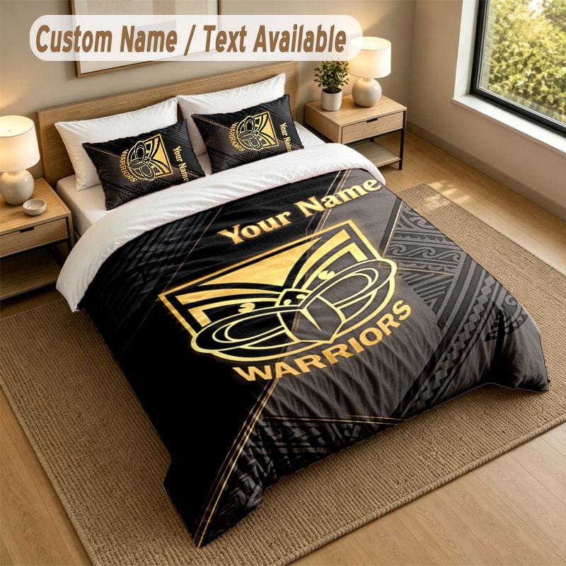 Bedding Set 1 Duvet Cover 2 Pillowcases Wigan Warriors Print Soft Bed Linen Bedroom Decor