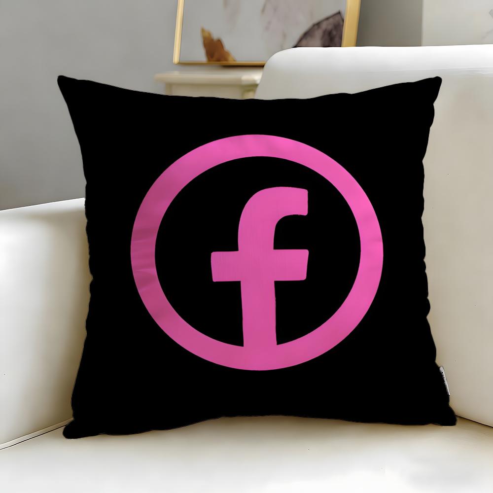 Popular Social Platform Facebook Cushion Cover Soft & Easy-Wash Pillow Case – Versatile for Couch, Bed, Travel and Office