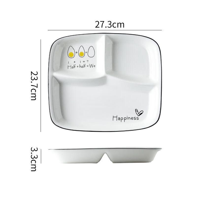 Nieerxin 10-Inch Ceramic Partitioned Diet Plate