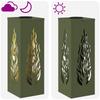 Solar LED Path Light 2 Pcs Olive Green Cold Rolled Steel