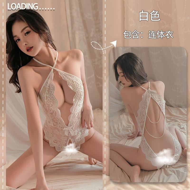 Sex Underwear Women's Open Crotch Free Sexy Neck Lace Lace Strap Onesie, Backless Strap Sex Underwear