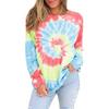 New Tie-dye Printed Round Neck Long-sleeved Pullover Loose Sweatshirt Top