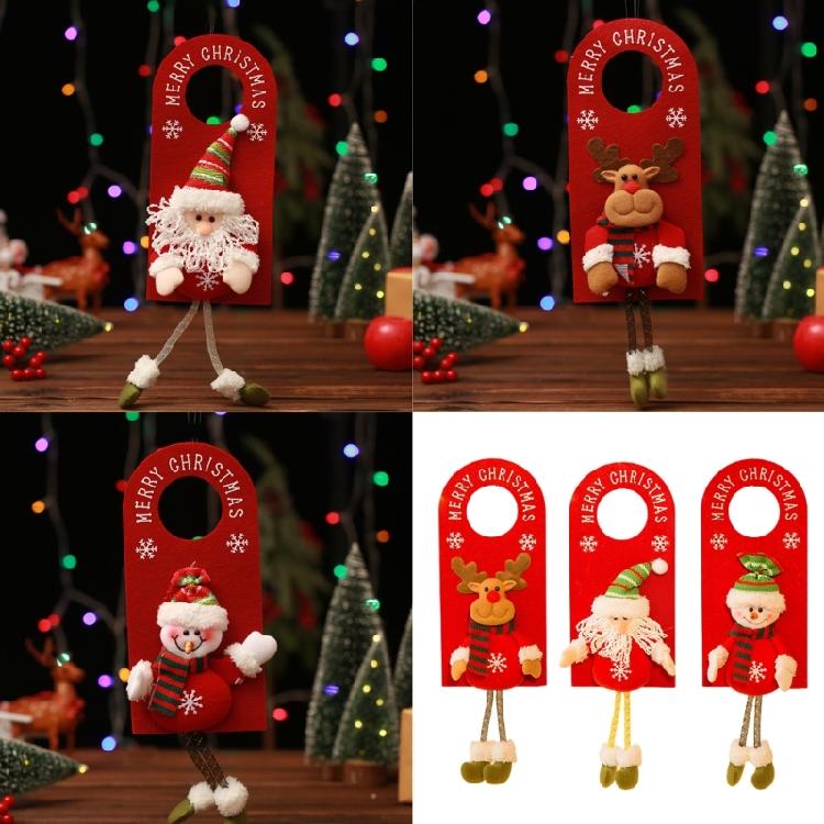 Unique Christmas Door Handle Hanger Christmas Series Figurine Door Hangings Comfortable Easy Install Festival Decors