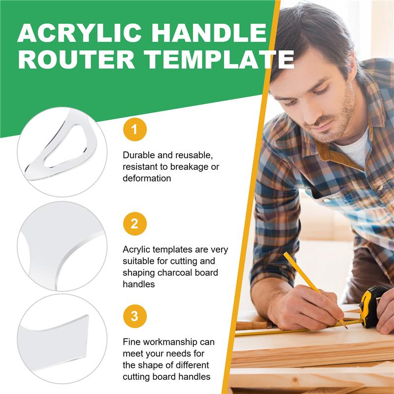 M-Modern-Charcuterie Template Acrylic Handle Cutting Board Router Template Straight Angled Tracing Stencils Guide Tools