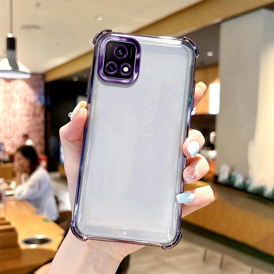 Airbag Shookproof Lens Case For Vivo Y01 Y02 Y02S Y22S Y35 Y31 Y53S Y03 Y18 Y04 Y04S Y29S Y29 Y39 Y38 5G Plating Silicone Cover
