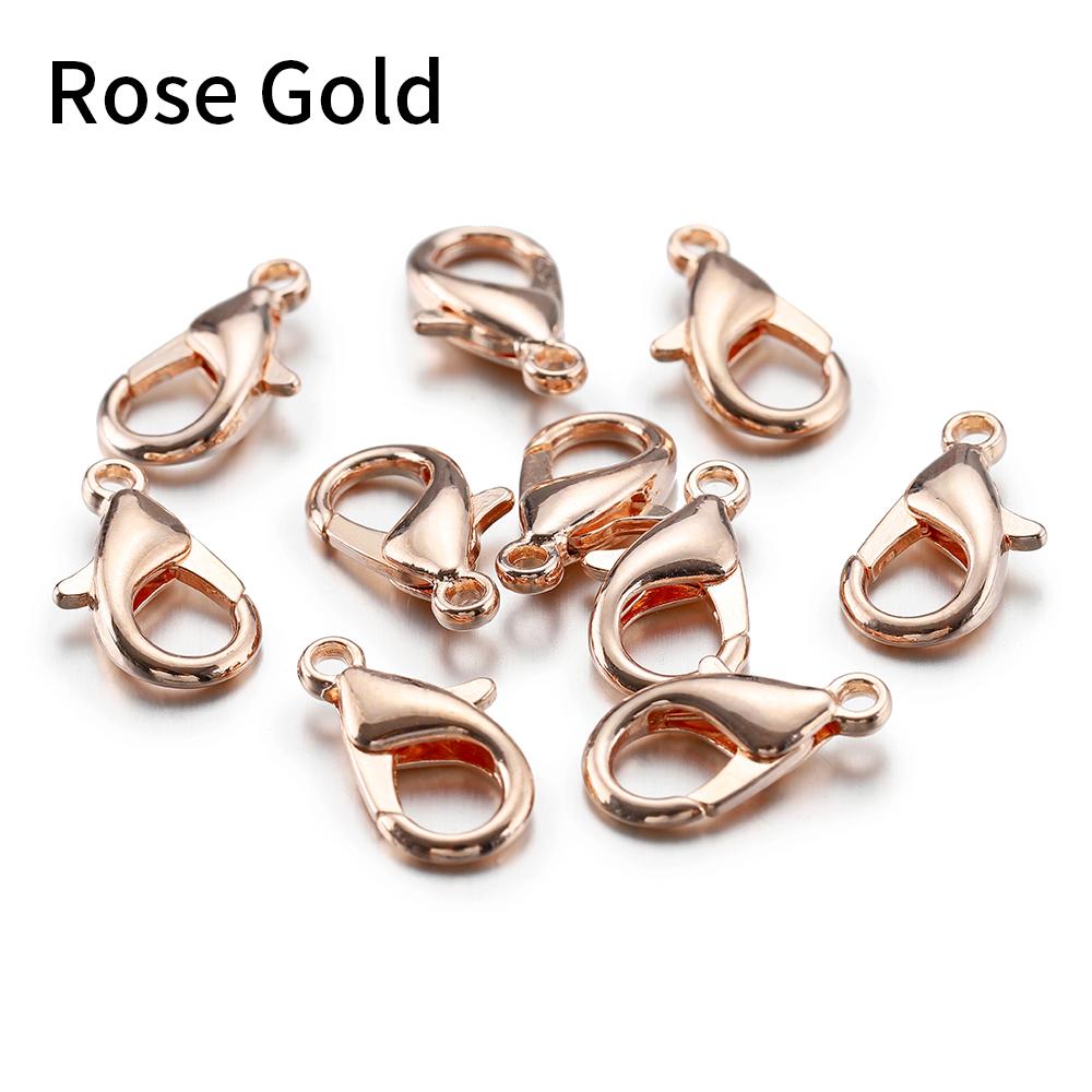 100pcs 10-18mm Carabiner Clasps for Jewelry Making Components DIY Lobster Clasp Bracelet Necklace Hooks Chain Closure Keychain