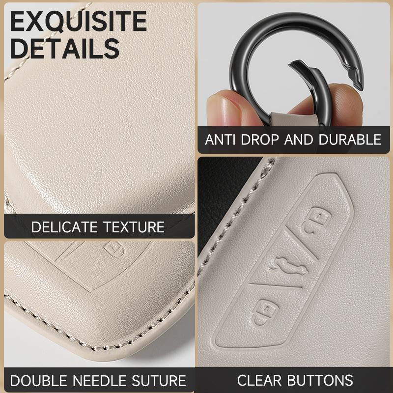 Genuine Leather Car Key Case Cover Key Bag For Cadillac GMC ATS CT6 CTS DTS XT5 Escalade ESV SRX STS XTS Protect Set Accessories