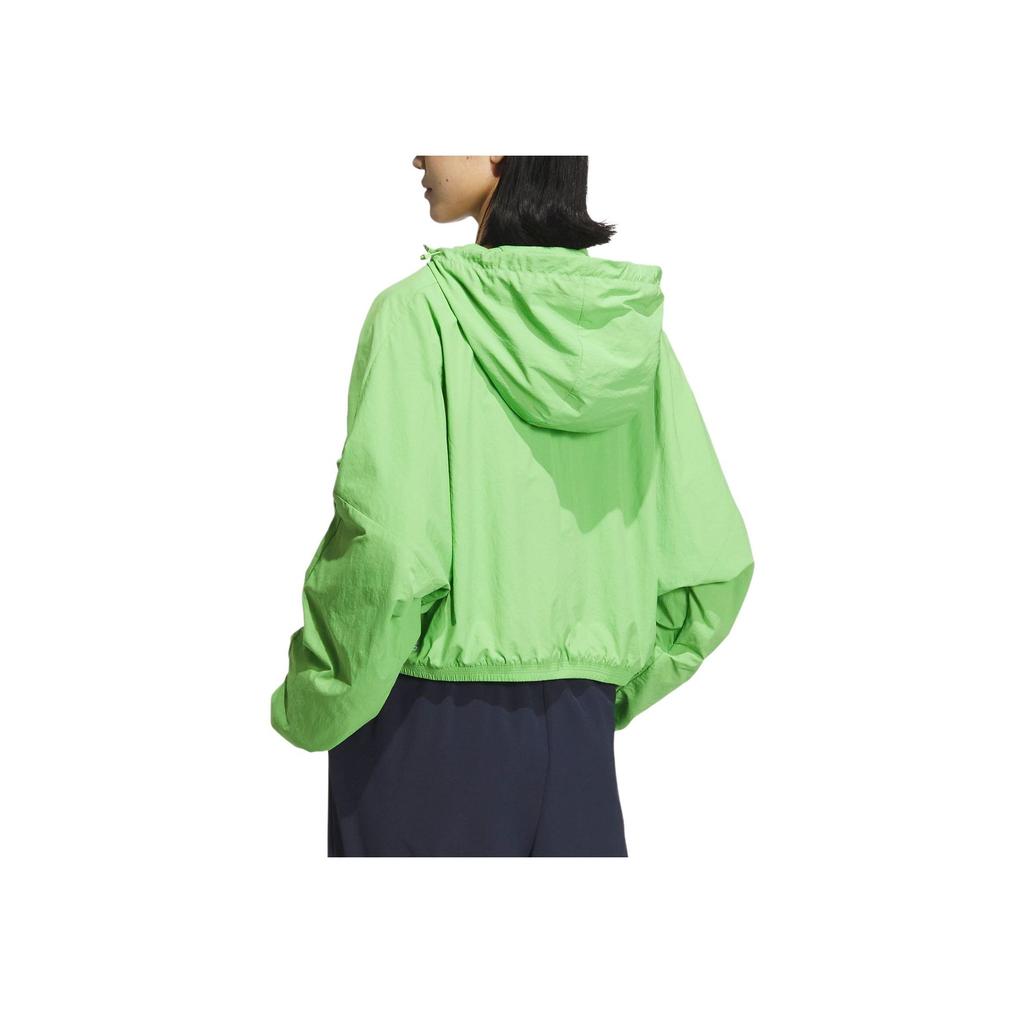Adidas Logo Jacket Solid Color Short Sport Casual Hooded Jacket Women Jackets Acid-Green JI6883