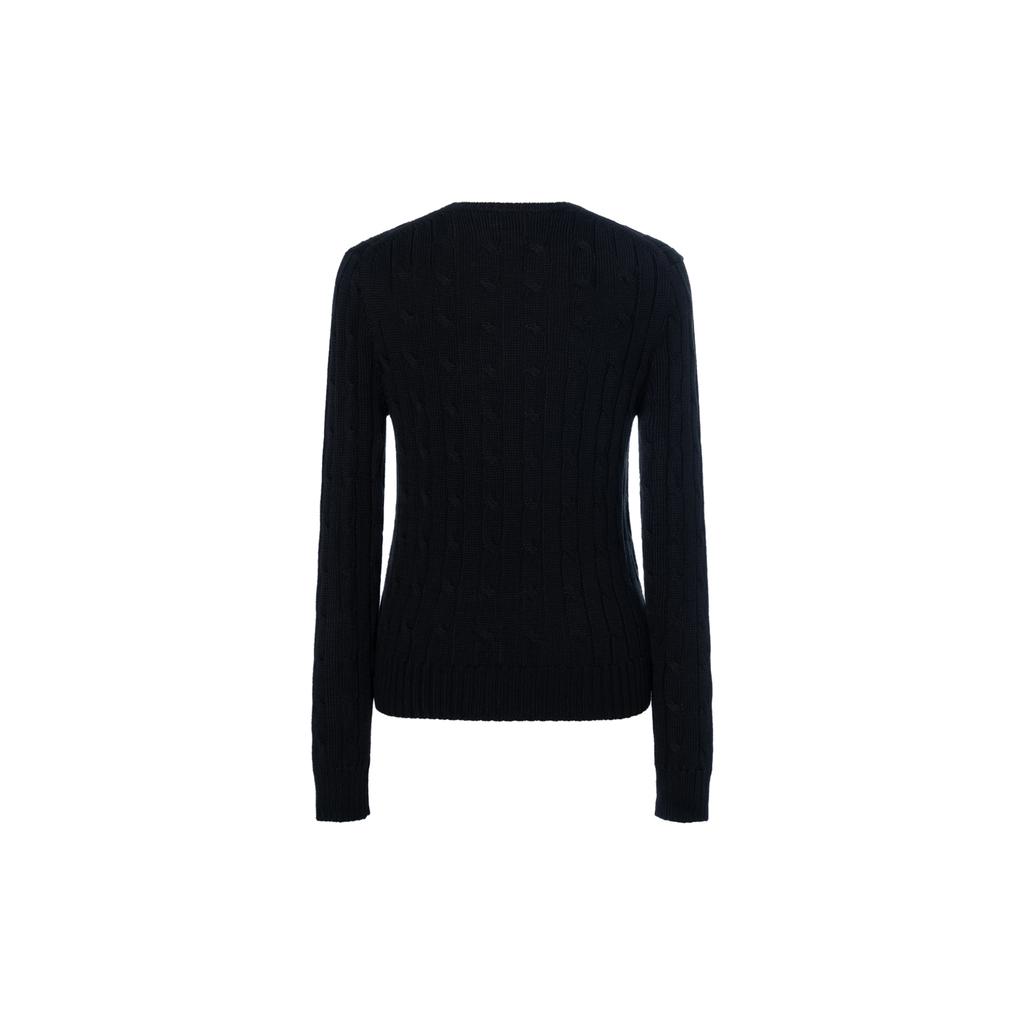 Polo Ralph Lauren Ss23 Solid Color Embroidered Cable Knit Sweater Women sweater Black 211891640-011