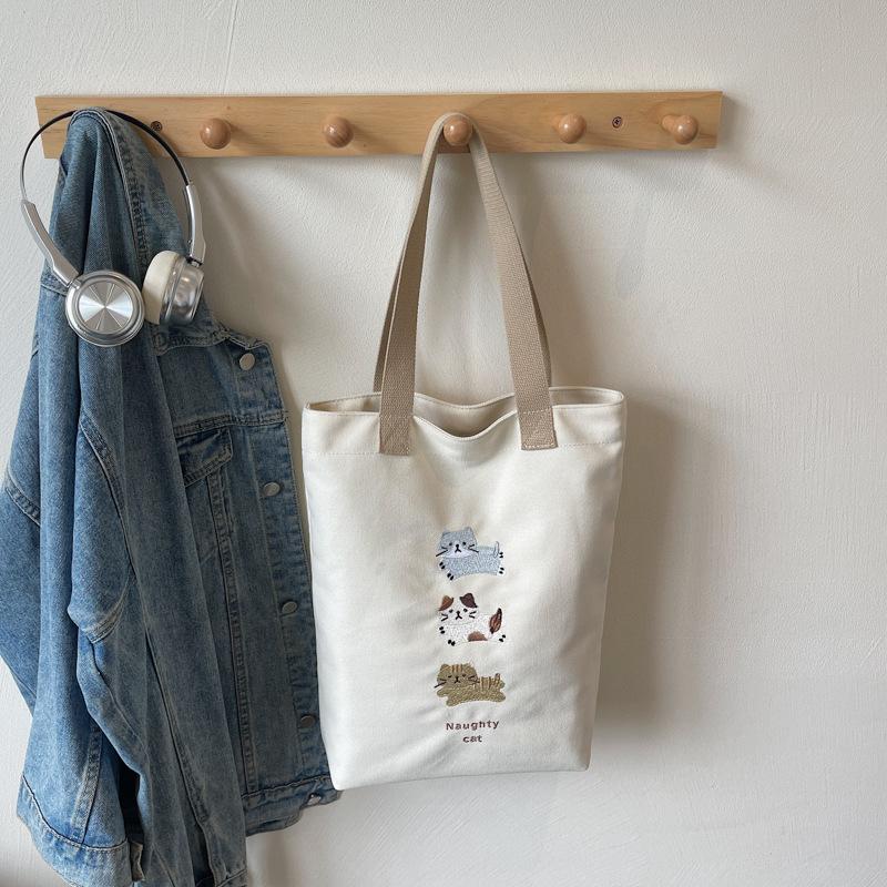 2025 summer new tote bag commute to work large capacity cartoon solid color trend niche foreign shoulder bag