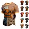 Men's Casual Short Sleeve Halloween Print Shirt for Party and Daily Wear