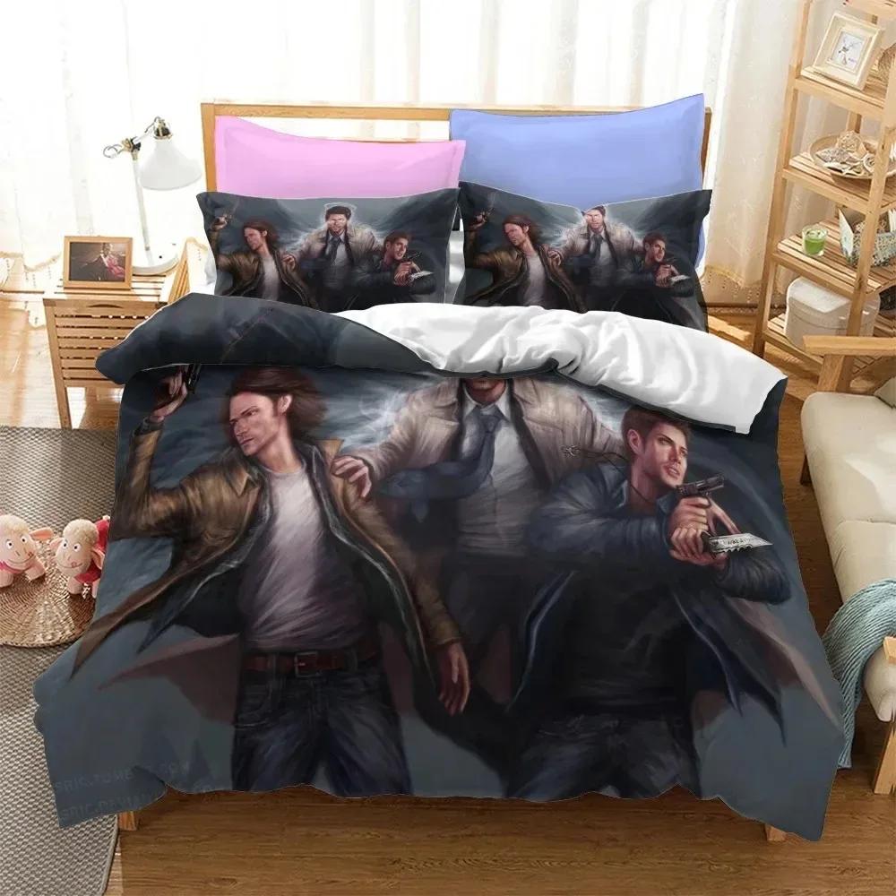 Popular Tv Show Supernatural Bedding Set Comforter 3D Print Fashion Duvet Cover Set Home Textile Decor Queen King Single Size