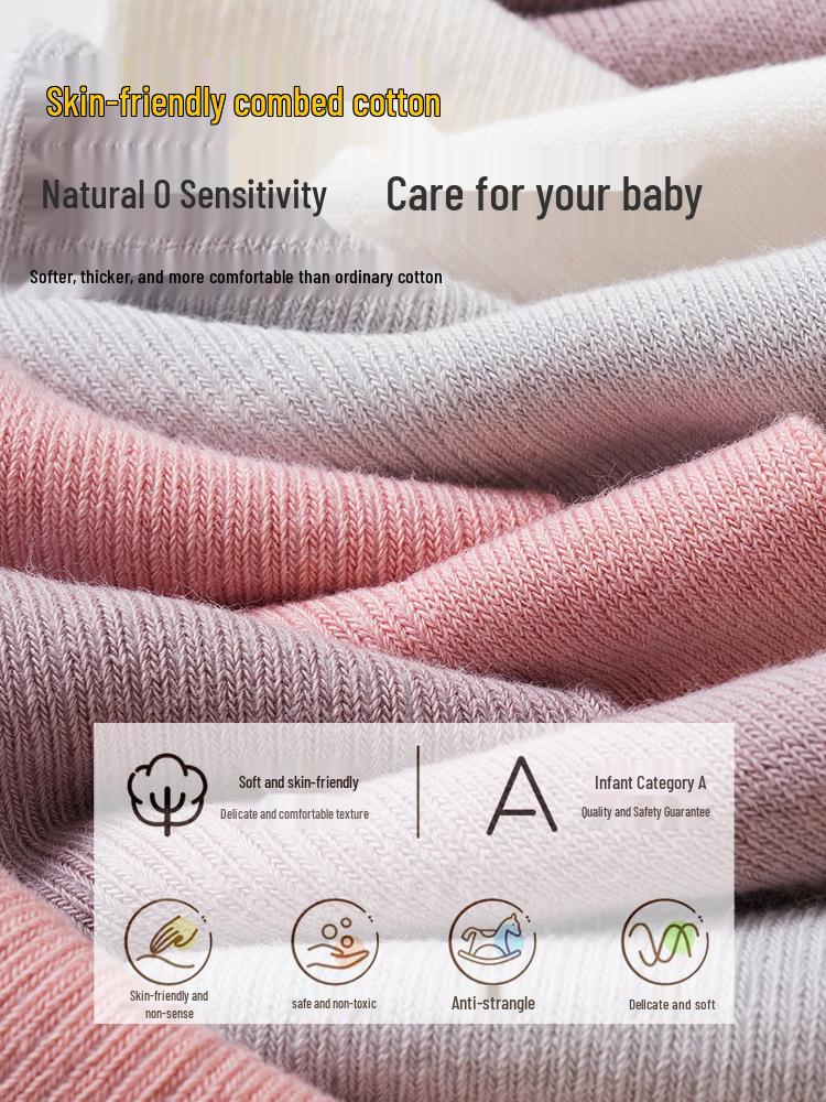 Xiyu Jia Baby Socks - Autumn/Winter Collection, Ruffle Edge, Bow Detail, A-Class Combed Cotton, Seamless Design