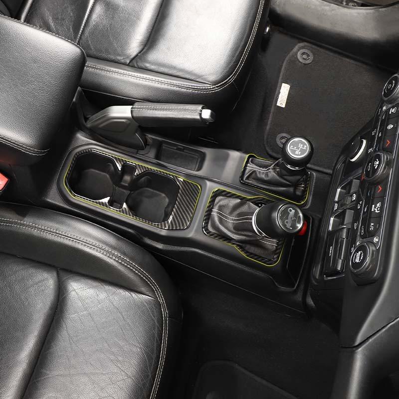 ABS Car Gear Shift Decoration Front Cup Holder Window Switch Cover For Jeep Wrangler JL 2018 Up For JT Gladiator Interior Accessories