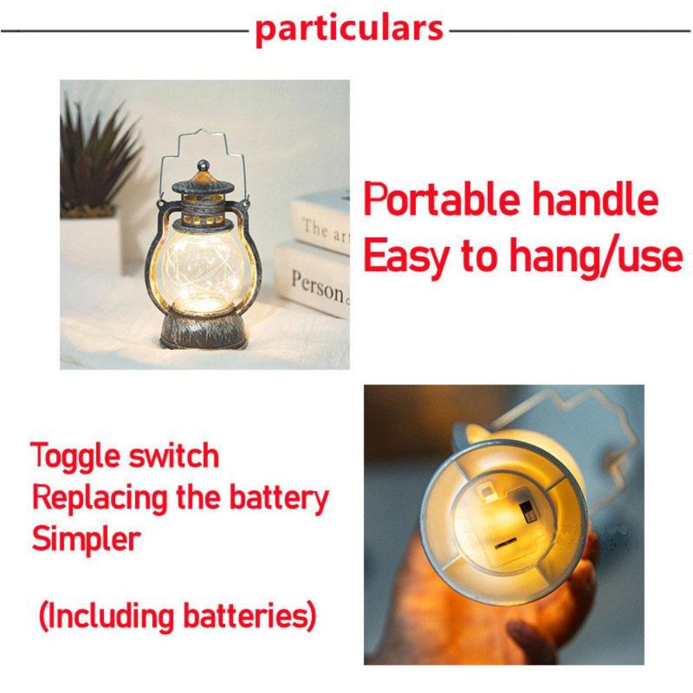 Christmas Led Lantern Decoration Lantern Christmas Vintage Castle Hanging LED Light Retro Candle Holder Lantern Hang Lamp