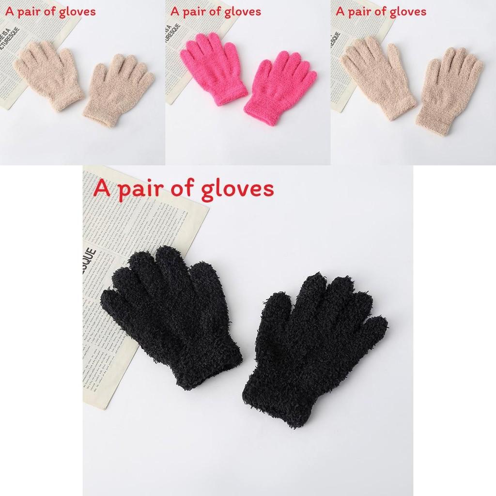 Simple Solid Color Adult And Children Winter Warm And Windproof Plush Gloves For Winter Outdoor Activities