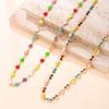 European & American Stainless Steel Drip Glaze Butterfly Heart Necklace - Sweet, Colorful, Light Luxury Clavicle Chain