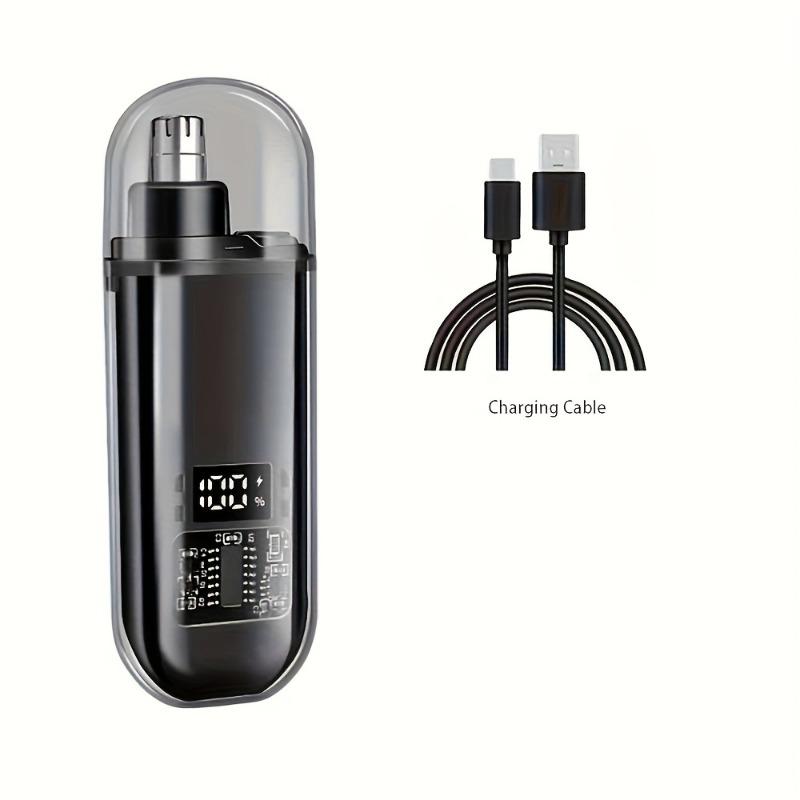 Electric Nose Hair Trimmer with LED Display Rechargeable Portable Painless Hair Remover for Men Women