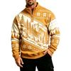 Men's Casual Zip-Up Lined Sweatshirt with Stand Collar Long Sleeve Print for Fall and Winter