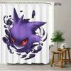 Pokmon Sword And Shield Bede & Allister With Chansey & Gengar Playful Prank Scene 2D Print Waterproof Shower Curtain, Clean Whi
