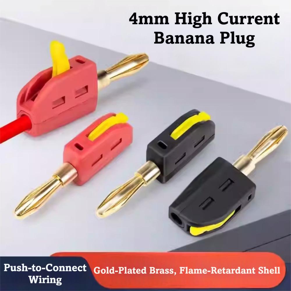 1/10pcs Solderless Design High Current Banana Plug Gold Plated Banana Plug  Audio Equipment