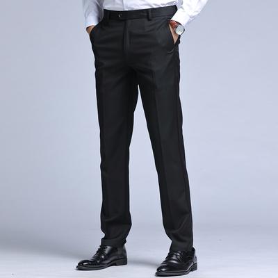 Spring and Autumn Trousers Men's Straight Suit Pants Men's Business Black Slim Men's Formal Wear Casual Trousers Men